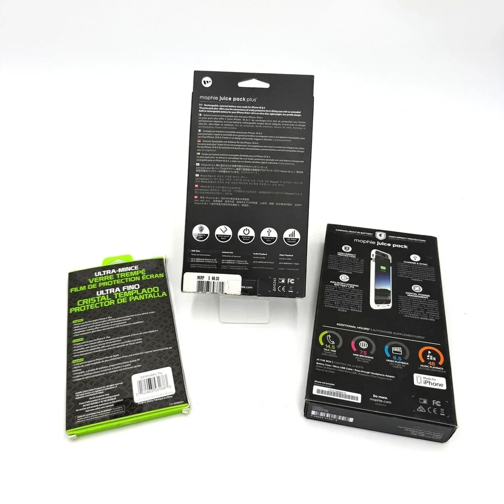 Mophie Juice Pack Battery Case Bundle iPhone 4 4S 6 Plus Cellet Screen Protector